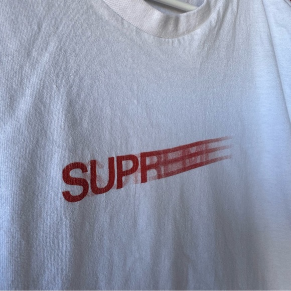 SUPREME RARE MOTION LOGO XL MENS GRAPHIC TEE SHIRT HYPE STREETWEAR WHITE RED - Picture 7 of 10